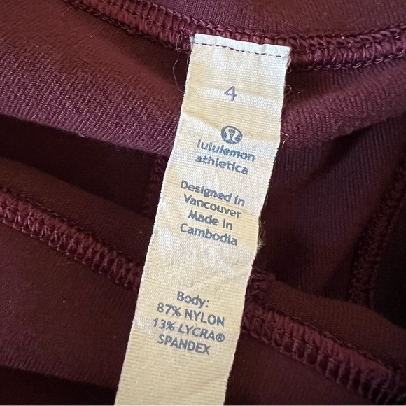 LULULEMON Relaxed Fit Crop Burgundy Pants, size 4 - Picture 11 of 15